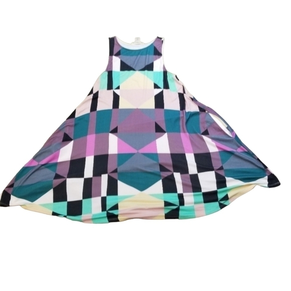 Mara Hoffman colorblock geometric swing sleeveless dress - Picture 2 of 8